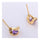 18K Gold Glavanized Austrian Zircon Earrings   purple