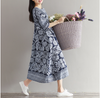 Boho Pteris Floral Highlander Linen Tunic Dress