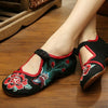 Vintage Chinese Embroidered Floral Shoes Women Ballerina Mary Jane Flat Ballet C