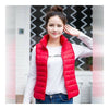 Down Coat Woman Short Slim Thin Light Plus Size Waistcoat   red