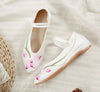 Chinese  Vintage Ethnic Embroidery Ballet Flat Marry Janes Dancing Shoes Orchid