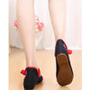 Old Beijing Cloth Shoes National Style Woman Shoes Cowhells Sole Slipsole Phoeni