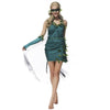 Green Beautiful Elf Woman Refinement  Costume Forest Tree Goddes Halloween