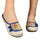 Old Beijing Cloth Embroidered Shoes Flax Slippers  blue