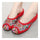 Old Beijing Cloth Embroidered Shoes Slippers  red