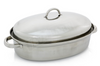 42cm Stainless Steel Oval Roaster Roasting Pan Dish With Domed Lid Rack Pro