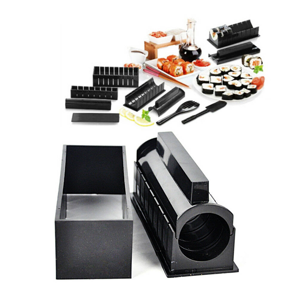 10 in 1 Sushi Maker Kit Rice Roll Mold Kitchen DIY Easy Chef Mould Roller Cutter