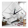 Decoration 3D Geometry Rhombus Mirror Sticking Wall Clock
