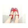 Neu Schön Damen Frühling Bestickt Schuhe Schuhe mit Hohem Absatz Alt Peking Rot