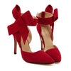 Super Big Bowknot Pointed High Heel Peep-toe Women Sandals