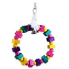 Bird Parrot  Pet Toy Wooden Cotton Rope Snap