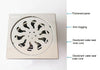 Sus304 Acier Inoxydable 15cm Carré avec 110mm Tube Déodorant Drain de Sol