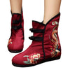 Peacock Vintage Beijing Cloth Shoes Embroidered Boots claret 35
