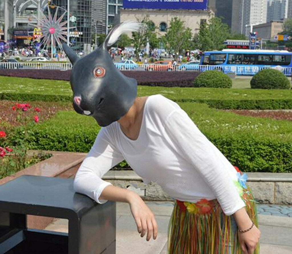Rubber Rabbit Mask Rabbit Head Mask Rubber Latex Animal Costume Full head Mask Halloween