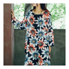 Impresión Literarios Vintage Algodón Bata Vestido