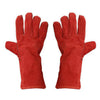 1 pair Long Mig Welding WELDERS Work Cowhide Leather Gloves 35cm Full Red