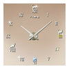 Horloge Murale Super Grande Taille 3d Miroir Acrylique Diy Argent
