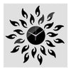 Acrílico Girasol Espejo Cuarto de Estar Reloj de Pared Negro