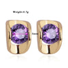 18K Gold Glavanized Austrian Zircon Earrings   white