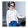 Down Coat Woman Short Slim Thin Light Plus Size Waistcoat   cream white