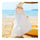 Boat Neck Off-shoulder Ballon Sleeve Beach Long Dress   white   S