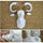 Sheep Head Wall Hanging Decoration Plastic white