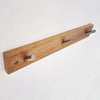 Puerta Pared Soporte Roble Madera Maciza Cinc Níquel 3 Fijo Ganchos
