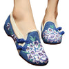 Peach Flower Old Beijing Embroidered Cloth Shoes