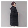 Winter Woman Slim Middle Long Thick Warm Down Coat   black