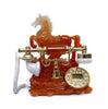 Vintage Antique Retro Caller ID Handset Desk Jade Telephone Hand free Horse red