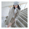 Double-breasted Woman Middle Long Solid Color Wind Coat   beige