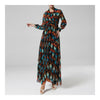 Dreamlike Chiffon Long Sleeve Fake 2pcs Suit Long Dress   floral   M
