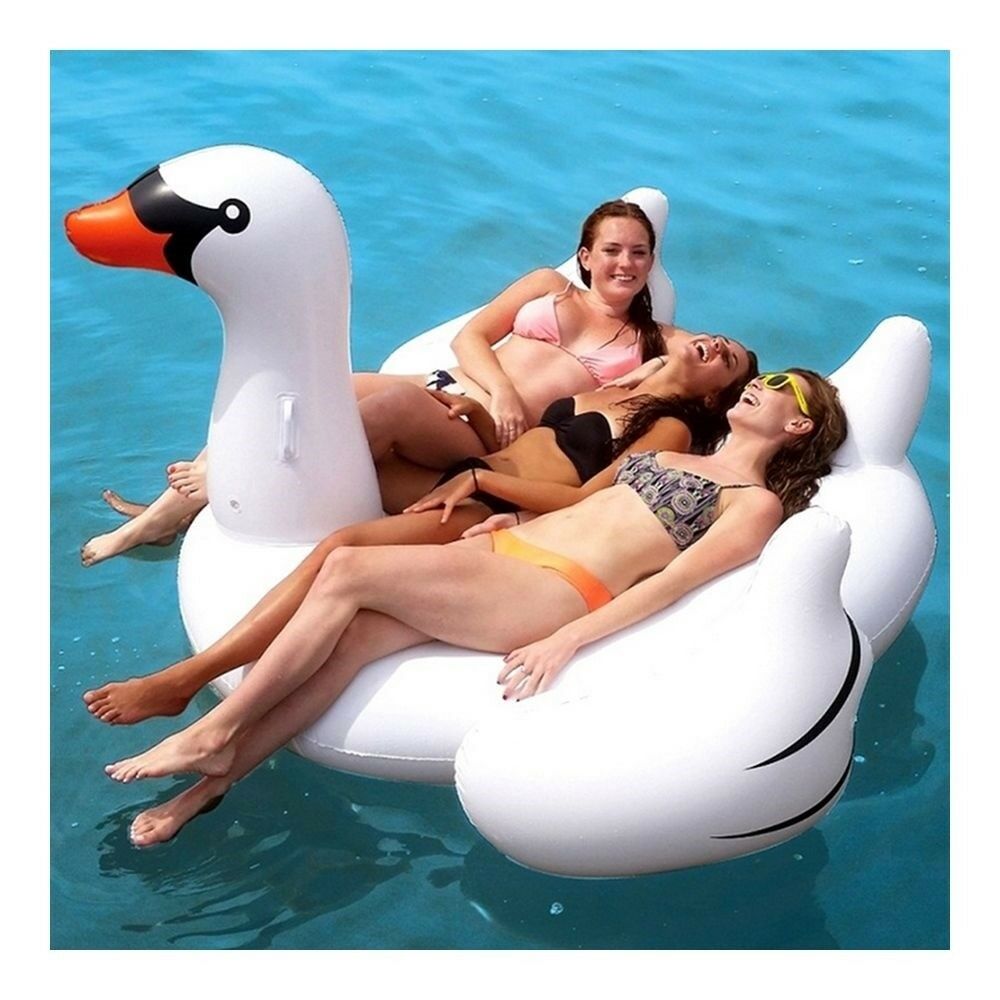 Flaming Super Big Swan Water Inflatable Floating Mat Row Swim Ring