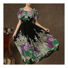 Mantel Typ Tinte und Waschen Chiffon Langes Kleid SCHWARZ S