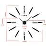 Miroir Horloge Murale Super Grande Taille 3d Acrylique Creative Diy Noir