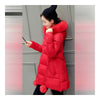 Winter Woman Middle Long Thick Down Coat Plus Size   red