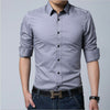 Mens Luxury Stylish Casual Dress Slim Fit T-Shirts Casual Long Sleeve Shirt