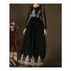 Muslim Vintage Golden Silk Embroidery Dress Gauze   S