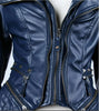 Vintage Hot Punk Grils Cool Rivet Studded Shoulder Motorcycle PU Leather Coat