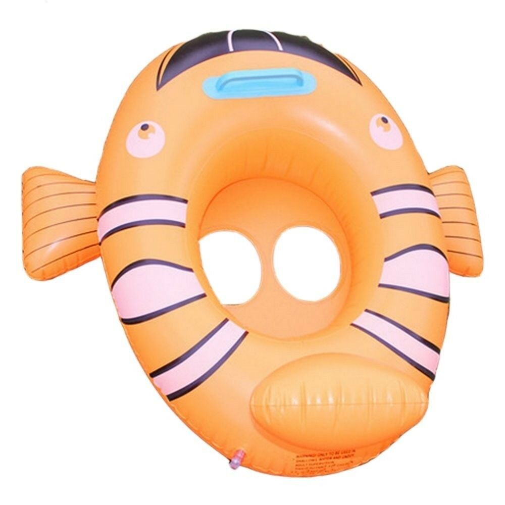Inflatable Cartoon Children Water Taxis Toy Swim Ring with Handle    clownfish