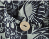 Retro Floral Dark Blue Linen Woven Baggy Harem  Yoga Dancing Trousers Pants