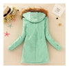 Femme Manches Longues Coton Manteau Faux Agneau Laine