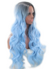 Professionals Volume Blue & Black Curly Layered Long Wig