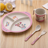 Kids Dinnerware Set 5PCS with Gift Box - Bamboo Fiber GREAT GIFT