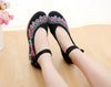Embroidered Shoes High Heeled Shoes Square Dacne Manual Embroidery