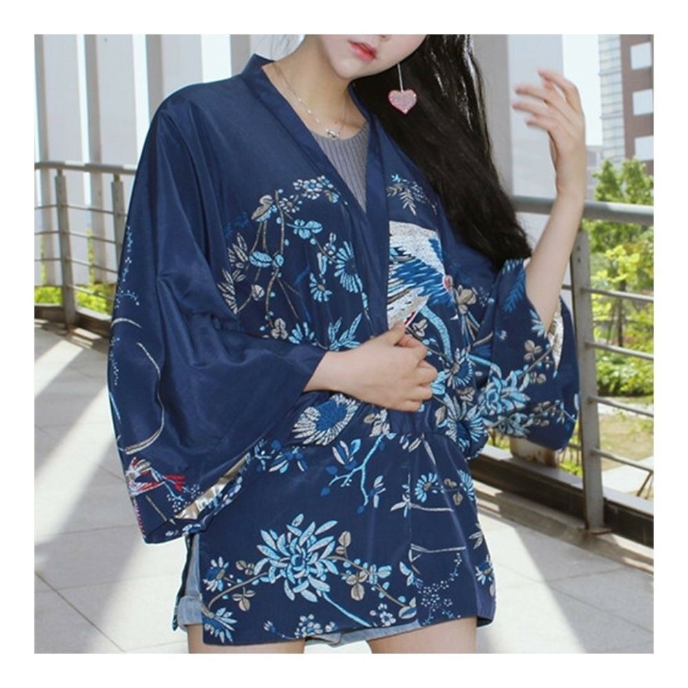 Kimono Style Batwing Sleeve Sunscreen Cardigan Coat   S