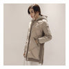 Down Coat Woman Middle Long Hoodied Slim Winter     beige