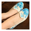 Old Beijing Cloth Embroidered Shoes Small White Flowers Loafer dancing Shoes