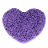 Fluff Heart Shape Chenille Small Carpet Non-slip Door Ground Mat    lavender pur
