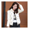 Winter Slim Embroidered Chic Woman Down Coat   white